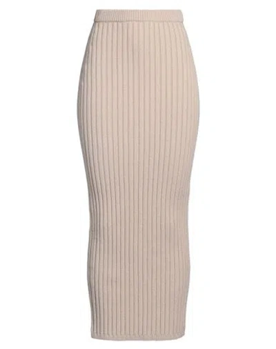 MAX MARA MAX MARA SFILATA WOMAN MAXI SKIRT BEIGE SIZE L WOOL, CASHMERE, POLYAMIDE, ELASTANE
