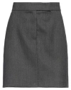 Max Mara Sfilata Woman Mini Skirt Lead Size 8 Virgin Wool In Gray