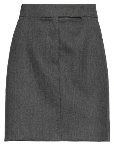 MAX MARA MAX MARA SFILATA WOMAN MINI SKIRT LEAD SIZE 8 VIRGIN WOOL
