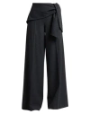 Max Mara Wool Trousers With Bow In Grey