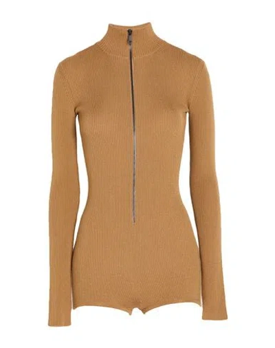 Max Mara Sfilata Woman Playsuit Camel Size S Virgin Wool In Brown