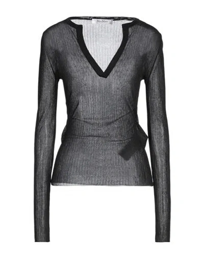 Max Mara Sfilata Woman Sweater Black Size M Silk In Gray