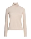 Max Mara Sfilata Woman Turtleneck Sand Size L Cashmere In Beige