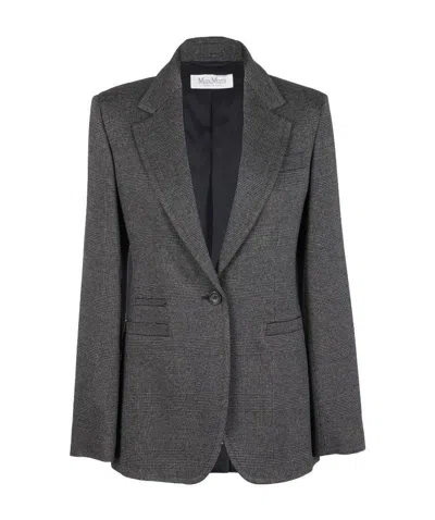 Max Mara Sfinge Checked Detail Blazer In Black