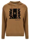 Max Mara Hooded Sweatshirt With Drawstring And Graphic Detail In Brown