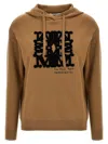 Max Mara Hooded Sweatshirt With Drawstring And Graphic Detail In Brown