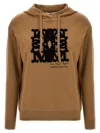 Max Mara Hooded Sweatshirt With Drawstring And Graphic Detail In Brown