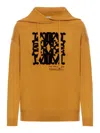 Max Mara Sphinx Jacquard Hooded Sweatshirt With Graphic Print In Yellow & Orange