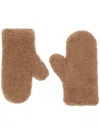 Max Mara Mittens In Alpaca And Cashmere Teddy Fabric In Brown