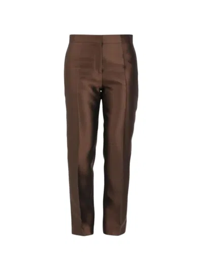 Max Mara Shantung Carrot-fit Trousers In Multi