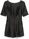 Max Mara Shantung Silk Blend Jumpsuit In Black  
