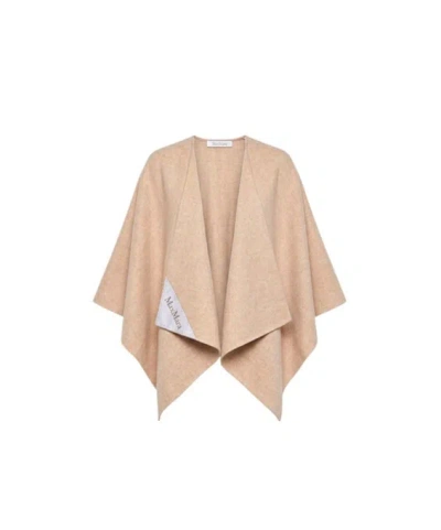 Max Mara Shawl Cape In Brown