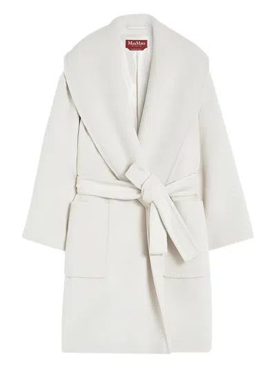 Max Mara Alpaca And Virgin Wool Coat In Neutral