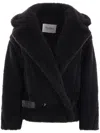 Max Mara Alpaca Wool-blend Aviator Coat In 黑色