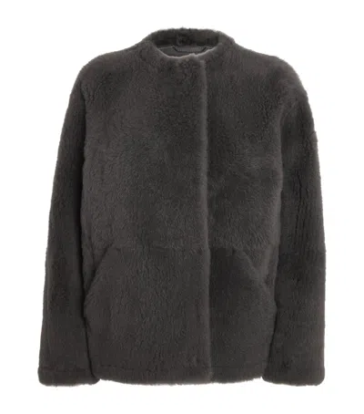 Max Mara Shearling Jacket In Black