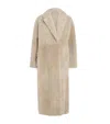 Max Mara Shearling Trench Coat In Neutral