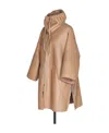 Max Mara Shearling-trim Cape Coat In Nude