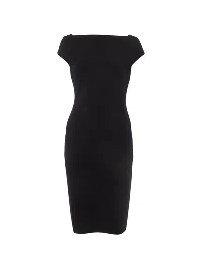Pre-owned Max Mara Sheath Midi Dress In Black