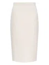 Max Mara Sheath Skirt In Stretch Fabric In White
