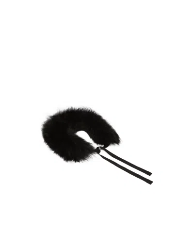 Max Mara Sheepskin Trim Hood In Black