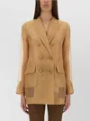 Max Mara Sheer Fabric Jacket Button Cuffs In Brown