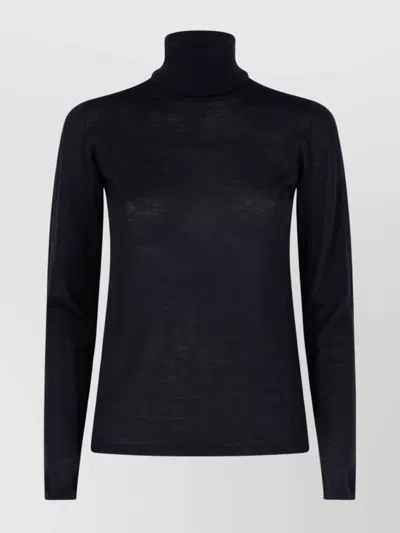 MAX MARA SHEER TURTLENECK SWEATER WITH RIBBED CUFFS AND HEM