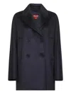 Max Mara Blue Broadcloth Sheree Double-breasted Pea Coat In Blue