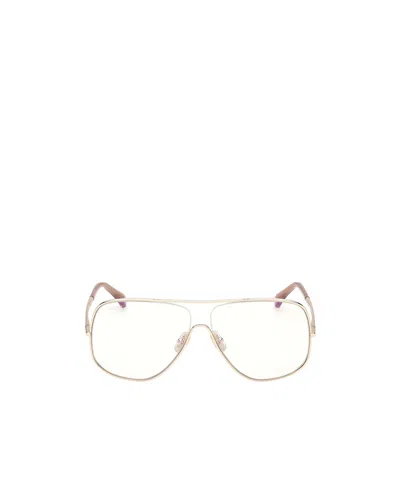 Max Mara Shield Frame Glasses In Bright Gold