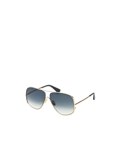 Max Mara Shield Frame Sunglasses In Bright Gold