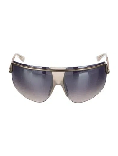 Pre-owned Max Mara Shield Gradient Sunglasses In Clear/gold