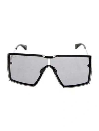 Pre-owned Max Mara Shield Mirrored Sunglasses In Black