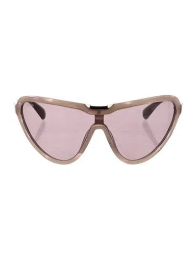 Pre-owned Max Mara Shield Mirrored Sunglasses In Brown