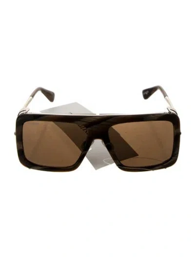 Pre-owned Max Mara Shield Mirrored Sunglasses In Neutral