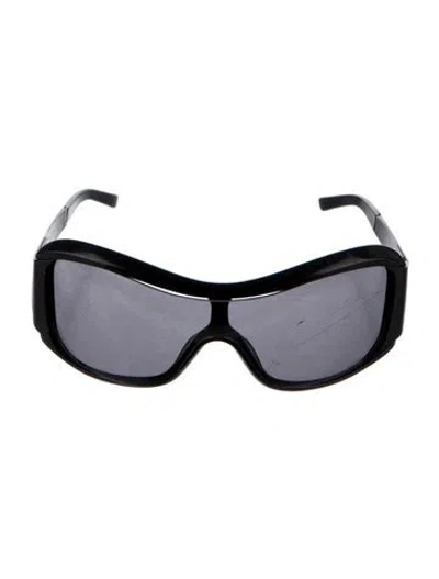 Pre-owned Max Mara Shield Tinted Sunglasses In Black