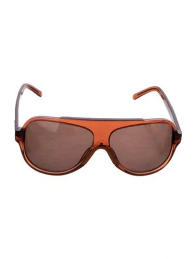 Pre-owned Max Mara Shield Tinted Sunglasses In Brown