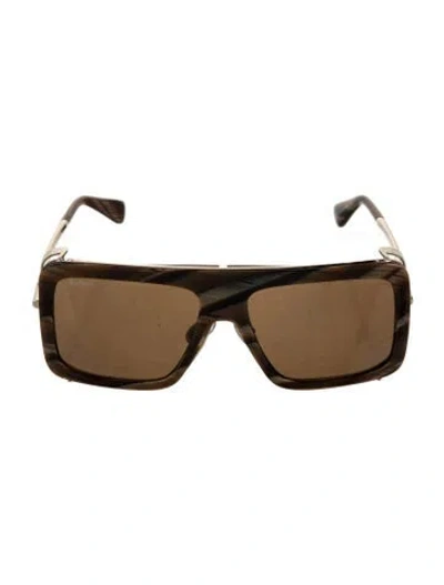 Pre-owned Max Mara Shield Tinted Sunglasses In Brown