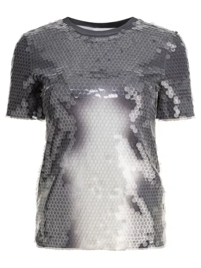 MAX MARA MAX MARA SHIMMERING SEQUIN-EMBELLISHED GREY TOP