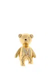 Max Mara Bear Shaped Pin Adorned By Crystals In Gold