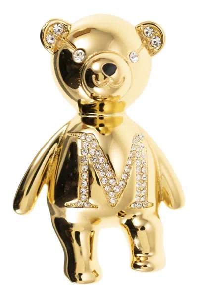 Max Mara Shiny - Metal Bear Brooch In Gold