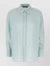 Max Mara Light Blue Polyester Blend Shirt