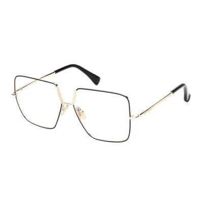 Max Mara Shiny Finish Eyeglasses With Clear Demo Lenses In Gray