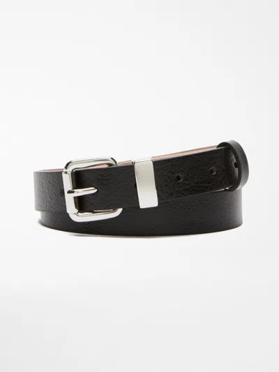 Max Mara Shiny Nappa Leather Belt In Black
