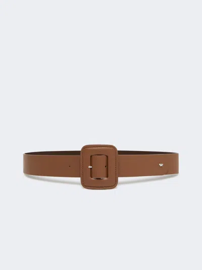 Max Mara Shiny Nappa Leather Belt In Brown