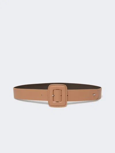 Max Mara Shiny Nappa Leather Belt In Brown