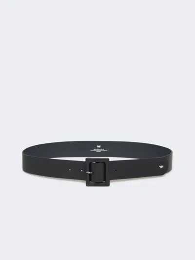 Max Mara Shiny Nappa Leather Belt In Gray