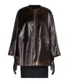 Max Mara Shiny Nappa Leatherblouson In Brown