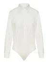 Max Mara White Stretch Cotton Bodysuit