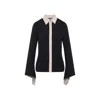 Max Mara Pio Silk Charmeuse Shirt In Black