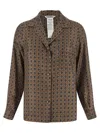 Max Mara Archive Print Silk Blouse In Brown