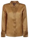 Max Mara Silk Georgette Shirt In Brown